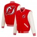 New Jersey Devils JH Design Red/White Reversible Varsity Full-Snap Jacket
