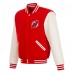New Jersey Devils JH Design Red/White Reversible Varsity Full-Snap Jacket