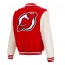 New Jersey Devils JH Design Red/White Reversible Varsity Full-Snap Jacket