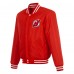 New Jersey Devils JH Design Red/White Reversible Varsity Full-Snap Jacket