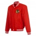 Chicago Blackhawks JH Design Red/White Reversible Varsity Full-Snap Jacket