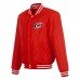 Carolina Hurricanes JH Design Red/White Reversible Varsity Full-Snap Jacket