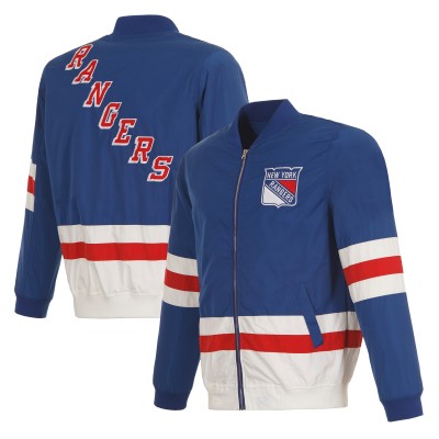 New York Rangers JH Design Royal Nylon Bomber Full-Zip Jacket