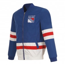 New York Rangers JH Design Royal Nylon Bomber Full-Zip Jacket New York Rangers JH Design Royal Nylon Bomber Full-Zip Jacket