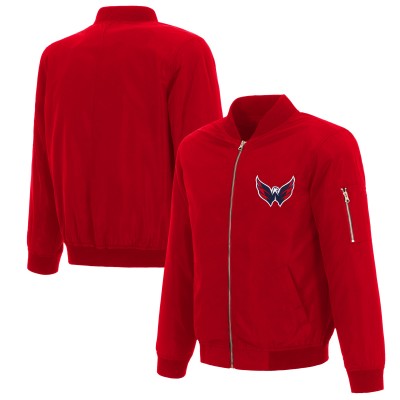 Кофта на молнии Washington Capitals JH Design Red Nylon Bomber