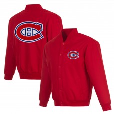 Montreal Canadiens JH Design Red Poly-Twill Full-Snap Jacket