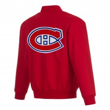 Montreal Canadiens JH Design Red Poly-Twill Full-Snap Jacket