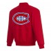 Montreal Canadiens JH Design Red Poly-Twill Full-Snap Jacket
