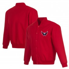Куртка на кнопках Washington Capitals JH Design Red Poly-Twill