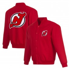 New Jersey Devils JH Design Red Poly-Twill Full-Snap Jacket New Jersey Devils JH Design Red Poly-Twill Full-Snap Jacket