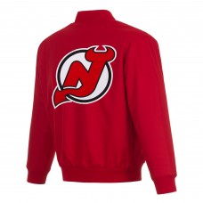 New Jersey Devils JH Design Red Poly-Twill Full-Snap Jacket New Jersey Devils JH Design Red Poly-Twill Full-Snap Jacket