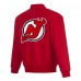 New Jersey Devils JH Design Red Poly-Twill Full-Snap Jacket