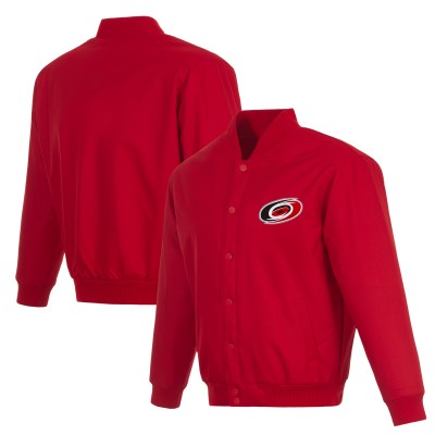 Carolina Hurricanes JH Design Red Poly-Twill Full-Snap Jacket