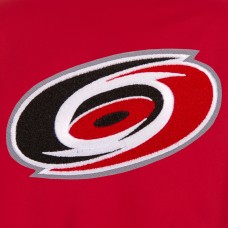 Carolina Hurricanes JH Design Red Poly-Twill Full-Snap Jacket