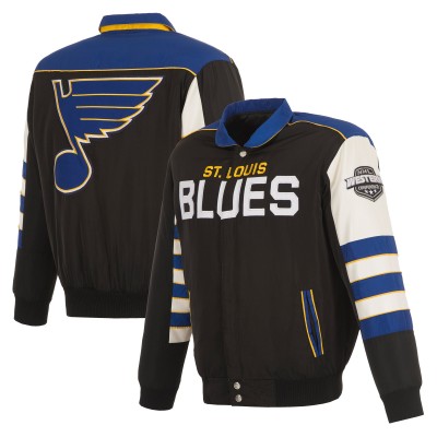 Бомбер St. Louis Blues JH Design Reversible Classic Nylon & Faux Leather - Black