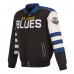 Бомбер St. Louis Blues JH Design Reversible Classic Nylon & Faux Leather - Black