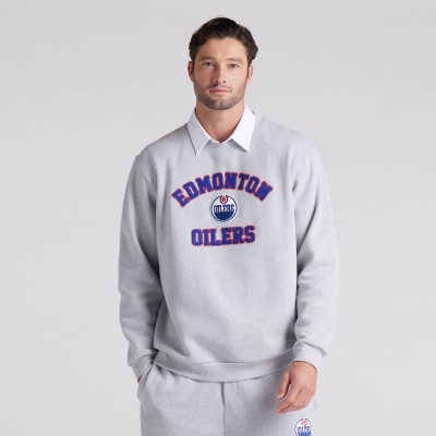 Edmonton Oilers lululemon Heathered Core Ultra Light Grey Steady State Crew