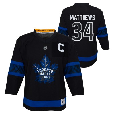 Подростковая Toronto Maple Leafs Auston Matthews Black Alternate Replica Player Jersey