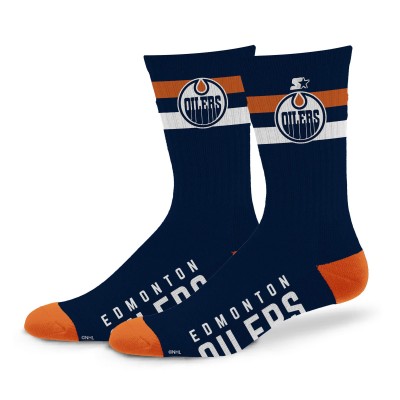 Unisex Edmonton Oilers Starter Team Color Two-Stripe Crew Socks