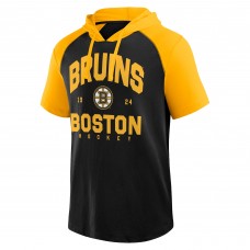 Футболка с капюшоном Boston Bruins Logo Athletic Black Prime Raglan