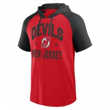 Футболка с капюшоном New Jersey Devils Logo Athletic Red Prime Raglan