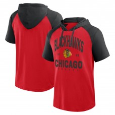 Футболка с капюшоном Chicago Blackhawks Logo Athletic Red Prime Raglan