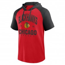 Футболка с капюшоном Chicago Blackhawks Logo Athletic Red Prime Raglan