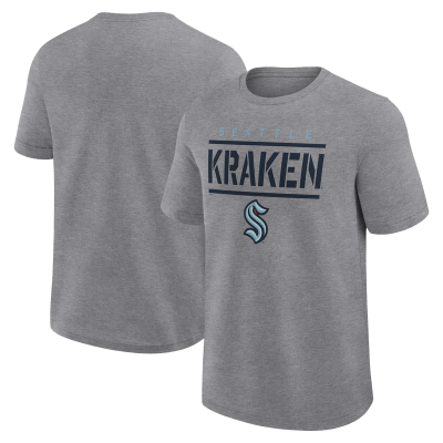 Seattle Kraken Logo Athletic Heather Gray Top Notch T-Shirt