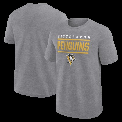 Футболка Pittsburgh Penguins Logo Athletic Heather Gray Top Notch