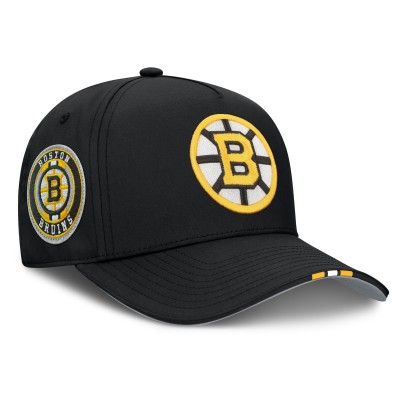 Бейсболка Boston Bruins Fanatics Black 2025 NHL Draft Authentic Pro On-Stage Podium A-Frame