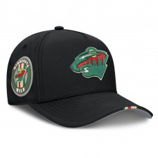 Бейсболка Minnesota Wild Fanatics Black 2025 NHL Draft Authentic Pro On-Stage Podium A-Frame