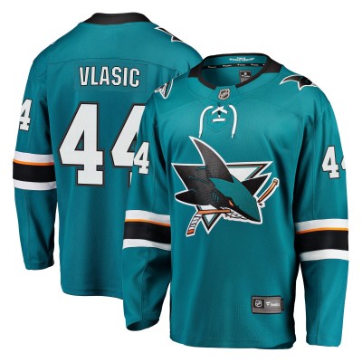 Джерси San Jose Sharks Marc-Edouard Vlasic Fanatics Teal Breakaway
