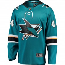 Джерси San Jose Sharks Marc-Edouard Vlasic Fanatics Teal Breakaway
