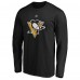 Футболка с длинным рукавом Pittsburgh Penguins Kris Letang Fanatics Black Authentic Stack Name & Number 