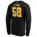 Футболка с длинным рукавом Pittsburgh Penguins Kris Letang Fanatics Black Authentic Stack Name & Number 