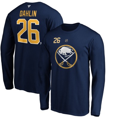 Buffalo Sabres Rasmus Dahlin Fanatics Navy Authentic Stack Name & Number T-Shirt