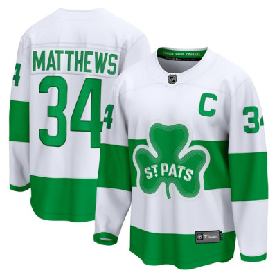 Джерси Auston Matthews Toronto Maple Leafs Fanatics St. Pats Captain Premier Breakaway - White