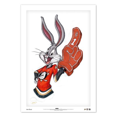 Anaheim Ducks Bugs Bunny 24 x 36 Looney Tunes Limited Edition Fine Art Print