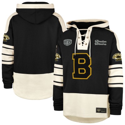Толстовка Boston Bruins 47 Black Blue Line Heritage Lacer