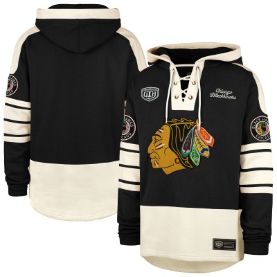 Толстовка Chicago Blackhawks 47 Black Blue Line Heritage Lacer