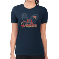 Женская футболка Florida Panthers G-III 4Her by Carl Banks Navy Super-Slim Fit Lightweight Animal Print Heart