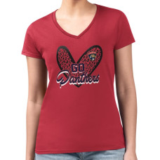 Женская футболка Florida Panthers G-III 4Her by Carl Banks Red Super-Slim Fit Lightweight Animal Print Heart V-Neck Женская футболка Florida Panthers G-III 4Her by Carl Banks Red Super-Slim Fit Lightweight Animal Print Heart V-Neck