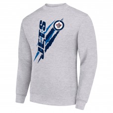 Winnipeg Jets Starter Color Scratch Pullover Sweatshirt - Heather Gray