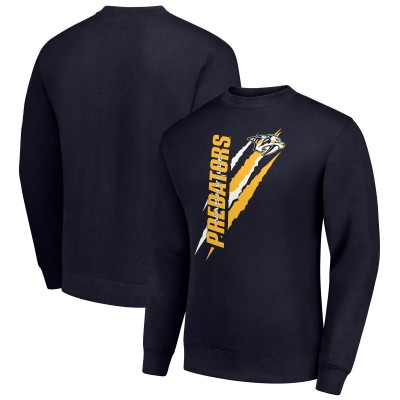 Nashville Predators Starter Navy Color Scratch Pullover Sweatshirt