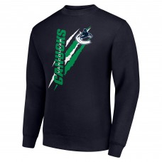 Vancouver Canucks Starter Navy Color Scratch Pullover Sweatshirt