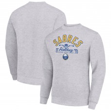 Buffalo Sabres Starter Heather Gray Stick And Puck Logo Fleece Pullover Sweatshirt