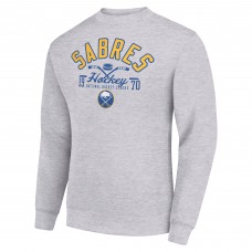 Buffalo Sabres Starter Heather Gray Stick And Puck Logo Fleece Pullover Sweatshirt