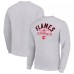 Calgary Flames Starter Heather Gray Stick And Puck Logo Fleece Pullover Sweatshirt