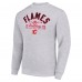 Calgary Flames Starter Heather Gray Stick And Puck Logo Fleece Pullover Sweatshirt