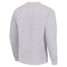 Calgary Flames Starter Heather Gray Stick And Puck Logo Fleece Pullover Sweatshirt